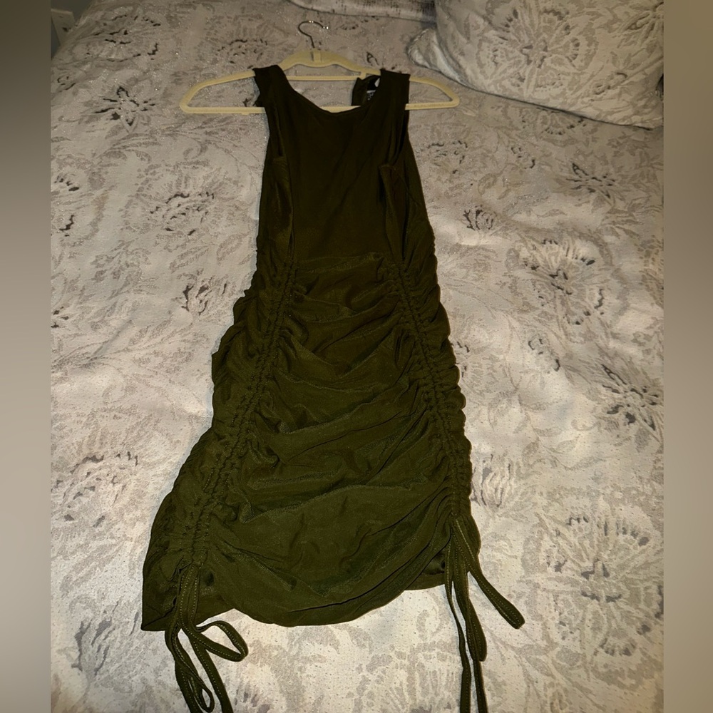 Tiger mist mesh tank ruched dress